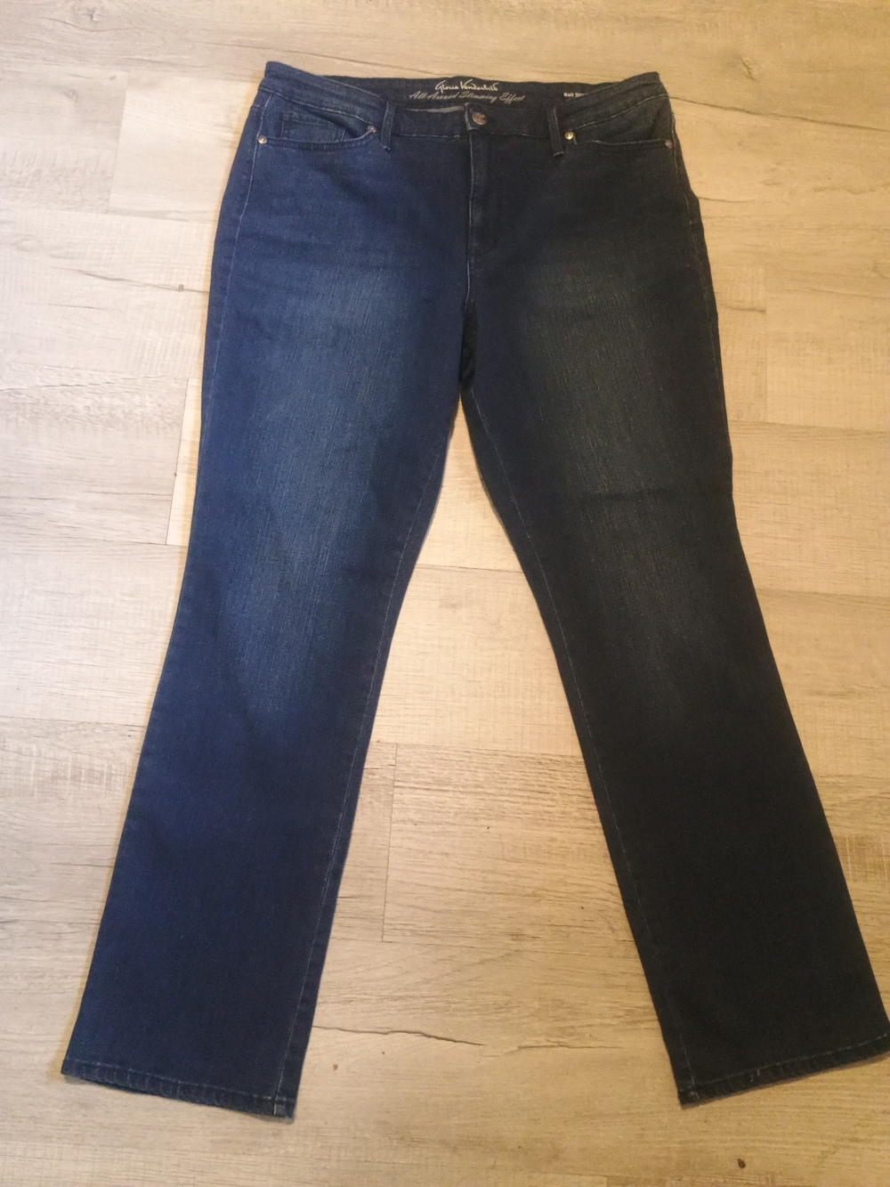Women's  Gloria Vanderbilt Dark Blue Stretch Straight Jeans